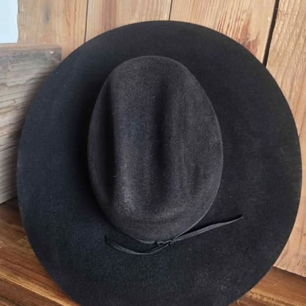 Bradford Western by Resistol Black Felt Cowboy Hat Size 7 Wide Brim